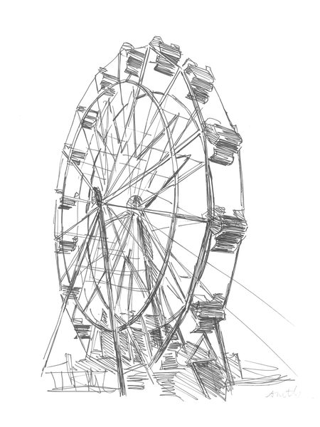 Realistic detailed 3d ferris wheel attraction Vector Image